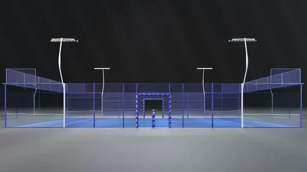 FIP-certificirani padel teren – detalj pocinčane čelične konstrukcije