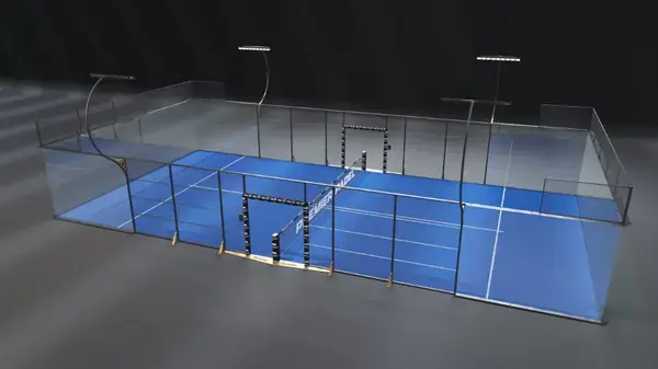 Premier Padel teren – pogled na Mondo Supercourt podlogu i staklene zidove