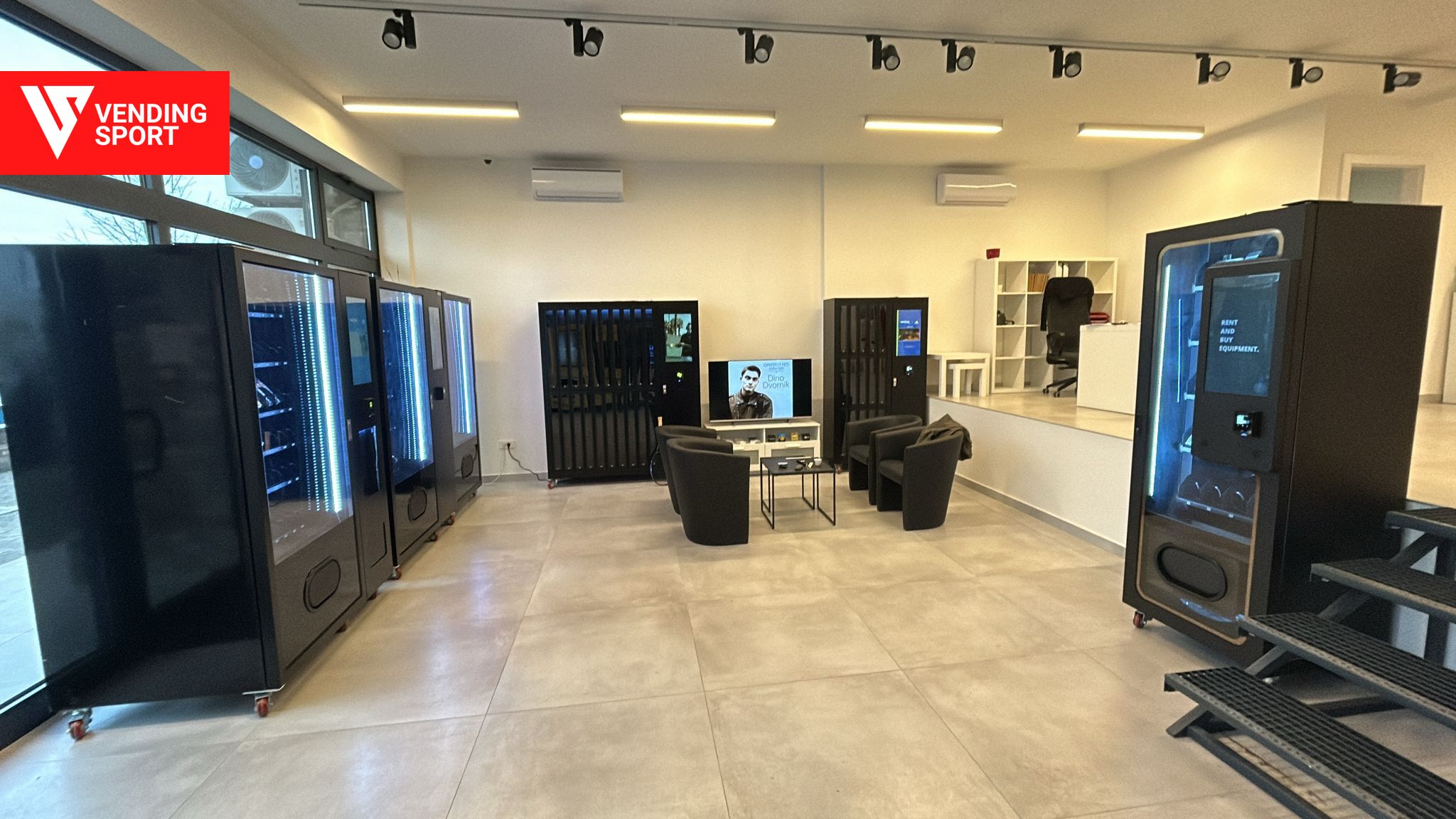 Vending Sport showroom — kompletna linija automata za padel klubove